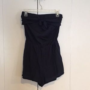 Strapless Navy Romper
